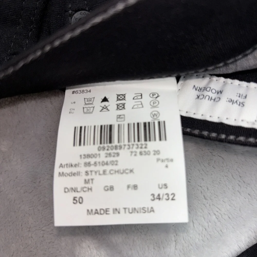 Brax Chuck Hi Flex‎ Jersey Knit Performance Pants Black Stretch 34x32 NWT Italy